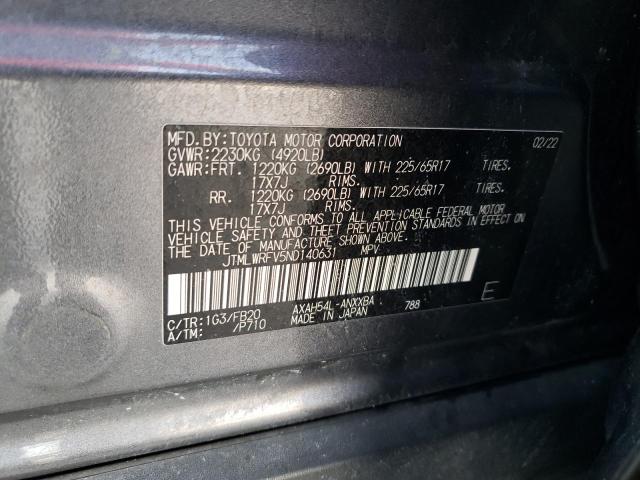 JTMLWRFV5ND140631 - 2022 TOYOTA RAV4 LE Серый фото 12