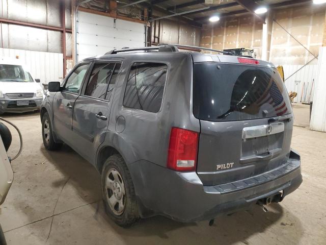 5FNYF3H2XCB019945 - 2012 HONDA PILOT LX GRAY photo 2