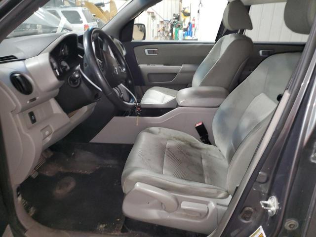 5FNYF3H2XCB019945 - 2012 HONDA PILOT LX GRAY photo 7