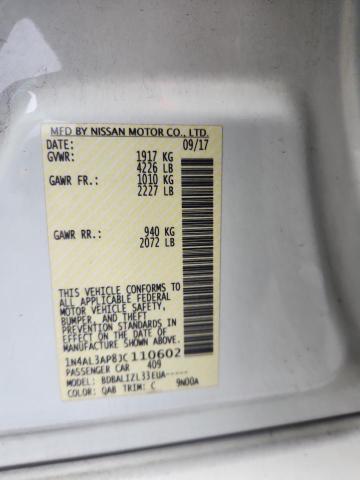 1N4AL3AP8JC110602 - 2018 NISSAN ALTIMA 2.5 Beyaz fotoğraf 12