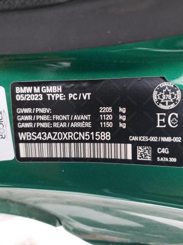 WBS43AZ0XRCN51588 - 2024 BMW M4 COMPETITION GREEN photo 12