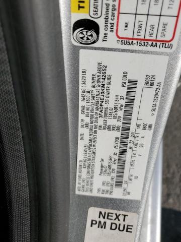 3FADP4EJ0KM142652 - 2019 FORD FIESTA SE Gümüş foto 12