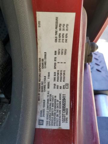 1GCDT136958228411 - 2005 CHEVROLET COLORADO BURGUNDY photo 12