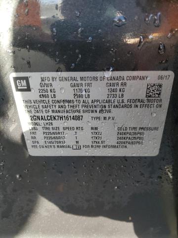 2GNALCEK7H1614087 - 2017 CHEVROLET EQUINOX LT 石墨色 照片 13