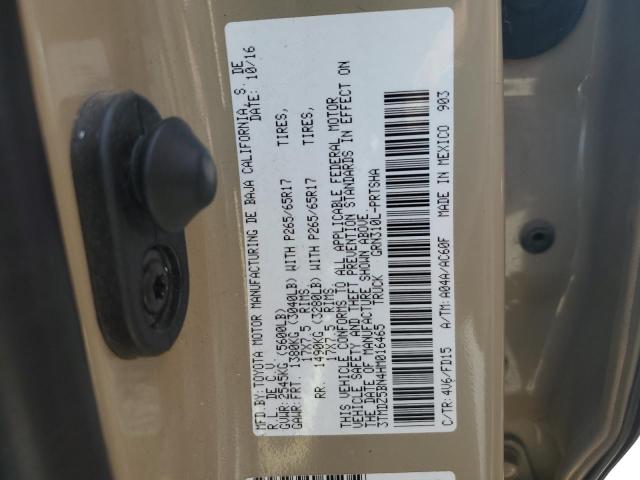 3TMDZ5BN4HM016465 - 2017 TOYOTA TACOMA DOUBLE CAB TAN photo 12