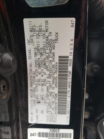 5TFLU4EN6BX015500 - 2011 TOYOTA TACOMA DOUBLE CAB BLACK photo 12