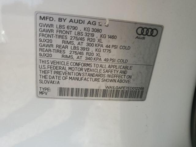 WA1LGAFE7ED012268 - 2014 AUDI Q7 PREMIUM PLUS WHITE photo 13