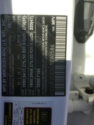 4JGDF7CE5EA290586 - 2014 MERCEDES-BENZ GL 450 4MATIC WHITE photo 13