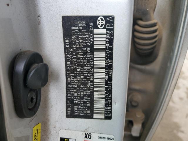 5YFBURHE6GP467361 - 2016 TOYOTA COROLLA L SILVER photo 12