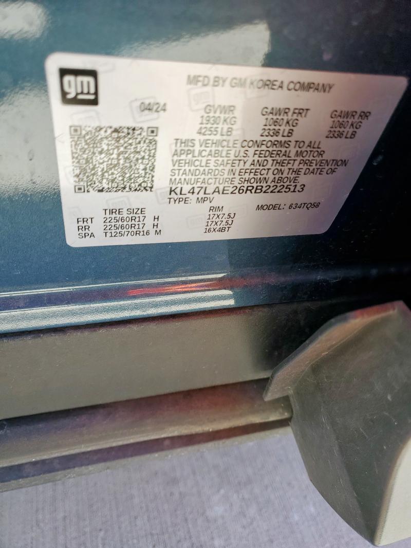 KL47LAE26RB222513 - 2024 BUICK ENVISTA PREFERRED Теңіз көгі фото 12