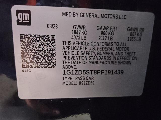 1G1ZD5ST8PF191439 - 2023 CHEVROLET MALIBU LT GRAY photo 12