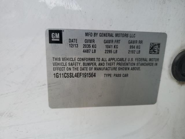 1G11C5SL4EF191564 - 2014 CHEVROLET MALIBU 1LT Ақ фото 12