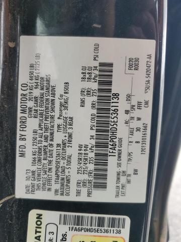 1FA6P0HD5E5361138 - 2014 FORD FUSION SE Графитовый фото 13