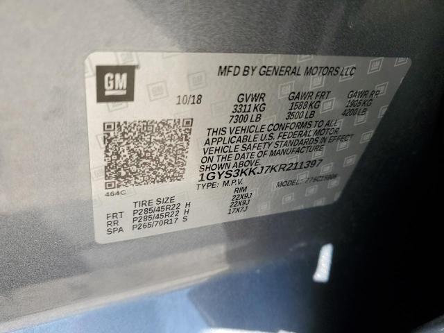 1GYS3KKJ7KR211397 - 2019 CADILLAC ESCALADE ESV PLATINUM ნაცრისფერი ფოტო 13