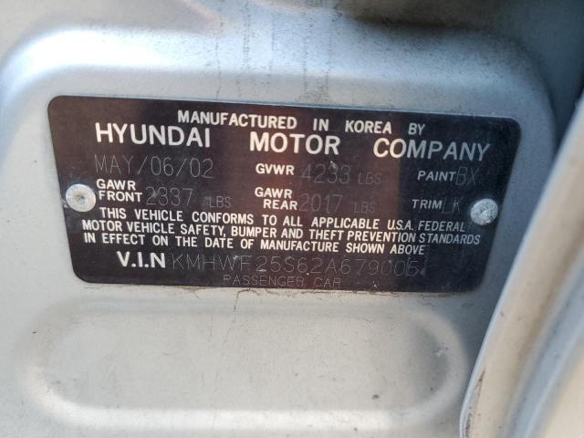 KMHWF25S62A679005 - 2002 HYUNDAI SONATA GL Gümüş foto 12