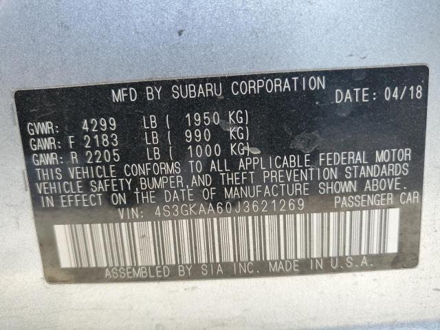 4S3GKAA60J3621269 - 2018 SUBARU IMPREZA ვერცხლისფერი ფოტო 13