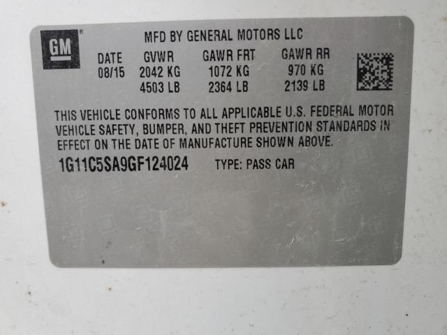 1G11C5SA9GF124024 - 2016 CHEVROLET MALIBU LIM LT 白色 照片 12