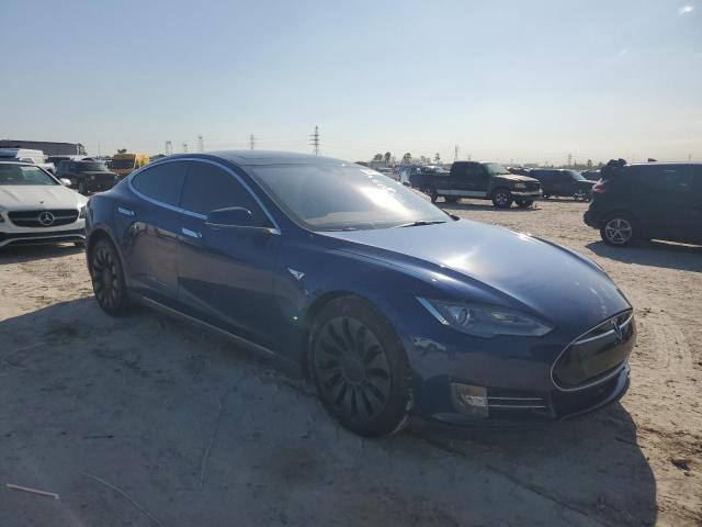 5YJSA1E20FF112975 - 2015 TESLA MODEL S BLUE photo 4
