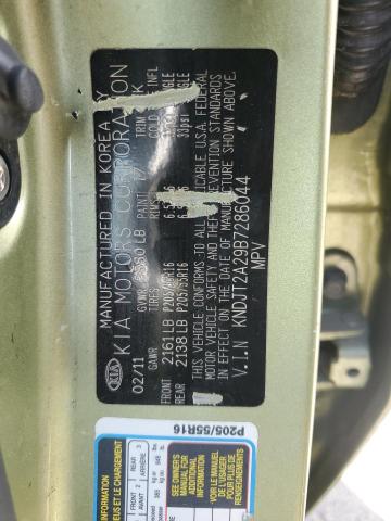 KNDJT2A29B7286044 - 2011 KIA SOUL + GREEN photo 13