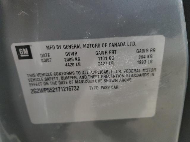 2G2WP552171216732 - 2007 PONTIAC GRAND PRIX 灰色 照片 12