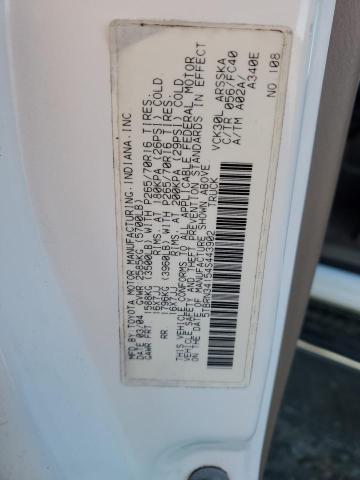 5TBRN34154S443902 - 2004 TOYOTA TUNDRA ACCESS CAB SR5 WHITE photo 12