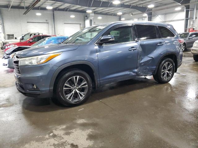 5TDJKRFH3GS307542 - 2016 TOYOTA HIGHLANDER XLE BLUE photo 1
