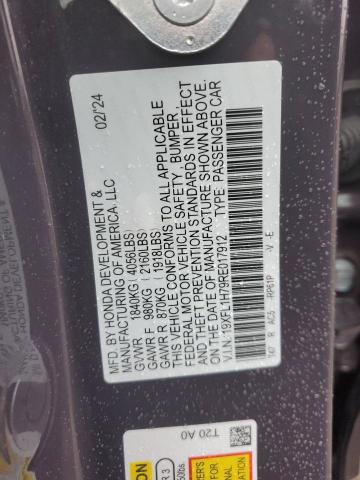 19XFL1H79RE017912 - 2024 HONDA CIVIC EXL იასამნისფერი ფოტო 12