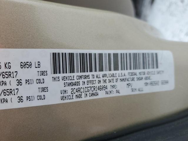 2C4RC1CG7CR146094 - 2012 CHRYSLER TOWN & COU TOURING L BEIGE photo 13