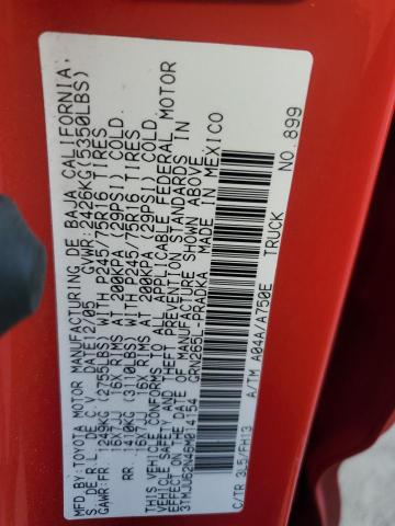 3TMJU62N46M014154 - 2006 TOYOTA TACOMA DOUBLE CAB PRERUNNER RED photo 13