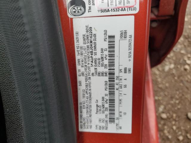 3FADP4BJ0KM162209 - 2019 FORD FIESTA SE წითელი ფოტო 12