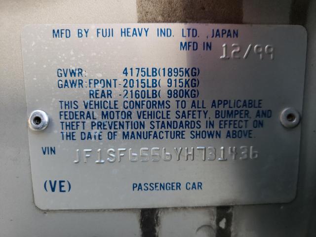 JF1SF6556YH731436 - 2000 SUBARU FORESTER S SILVER photo 13