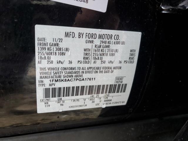 1FM5K8AC7PGA17611 - 2023 FORD EXPLORER POLICE INTERCEPTOR 黑色 照片 13