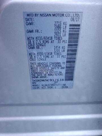 5N1DR2MN7HC912638 - 2017 NISSAN PATHFINDER S ვერცხლისფერი ფოტო 13