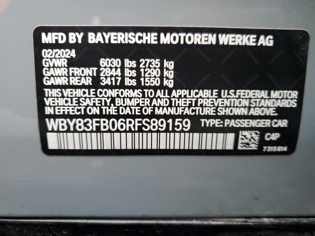 WBY83FB06RFS89159 - 2024 BMW I4 XDRIVE 40 灰色 照片 13