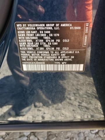 1V2YC2CA7LC205939 - 2020 VOLKSWAGEN ATLAS CROS SE 蓝色 照片 14