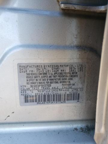 3N1AB7AP1KY377628 - 2019 NISSAN SENTRA S Серебристый фото 12