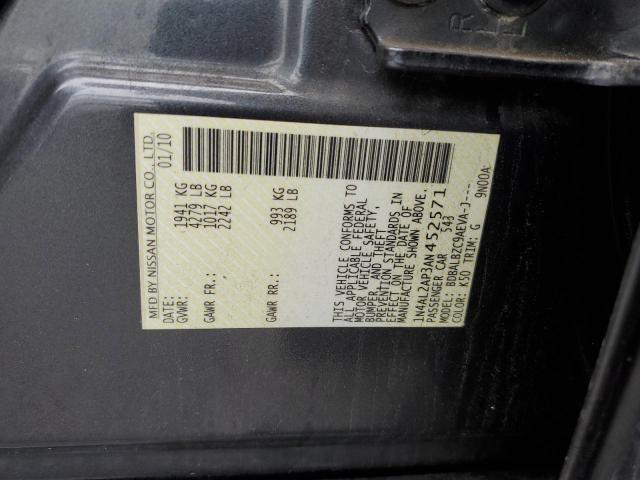 1N4AL2AP3AN452571 - 2010 NISSAN ALTIMA BASE 灰色 照片 12