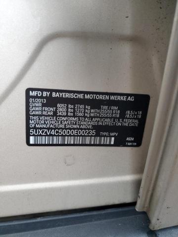 5UXZV4C50D0E00235 - 2013 BMW X5 XDRIVE35I GOLD photo 12