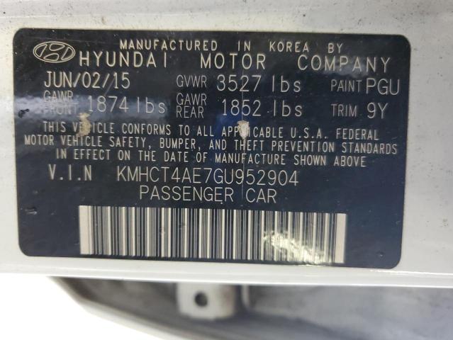 KMHCT4AE7GU952904 - 2016 HYUN ACCENT SE 白色 照片 12