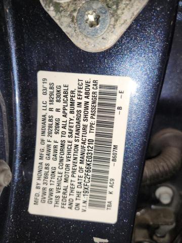 19XFC2F66KE031210 - 2019 HONDA CIVIC LX Grafit foto 12