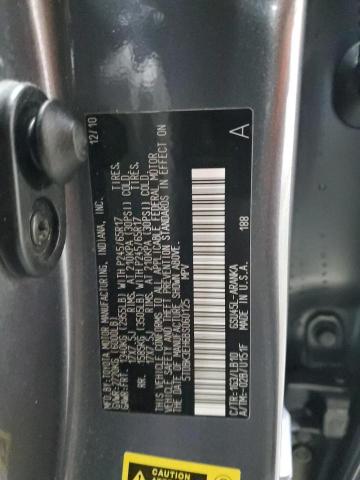 5TDBK3EH6BS060125 - 2011 TOYOTA HIGHLANDER BASE Grau Foto 13