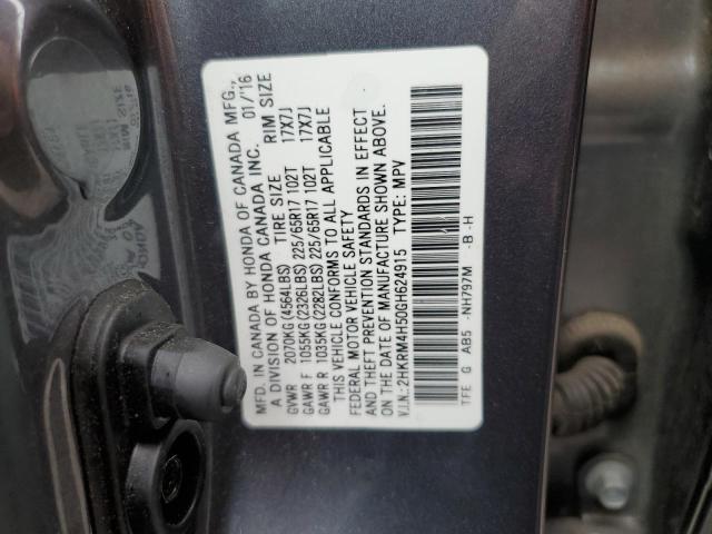 2HKRM4H50GH624915 - 2016 HONDA CR-V EX ნაცრისფერი ფოტო 13