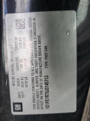 1G1FE1R79J0145713 - 2018 CHEVROLET CAMARO SS Czarny zdjęcie 12