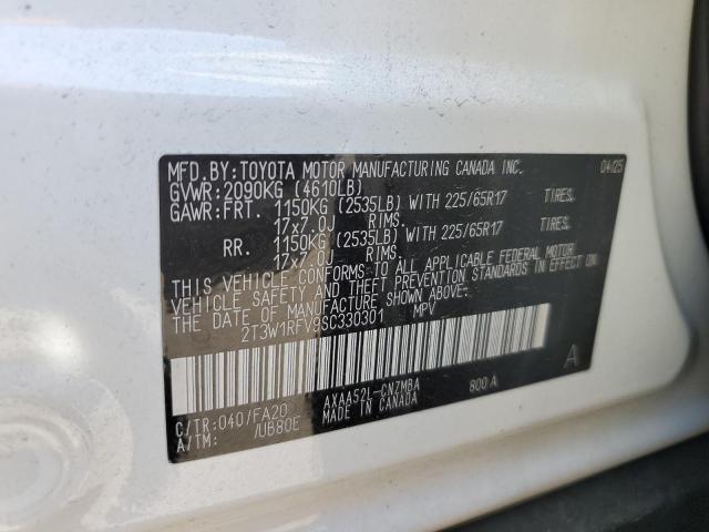 2T3W1RFV9SC330301 - 2025 TOYOTA RAV4 XLE WHITE photo 14