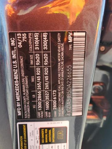 4JGDA5JB5DA226655 - 2013 MERCEDES-BENZ ML 350 GRAY photo 13