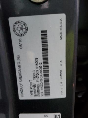 1HGCV1F5XJA808912 - 2018 HONDA ACCORD EXL GRAY photo 12