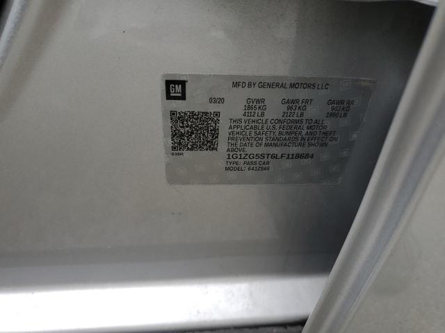 1G1ZG5ST6LF118684 - 2020 CHEVROLET MALIBU RS 银色 照片 13