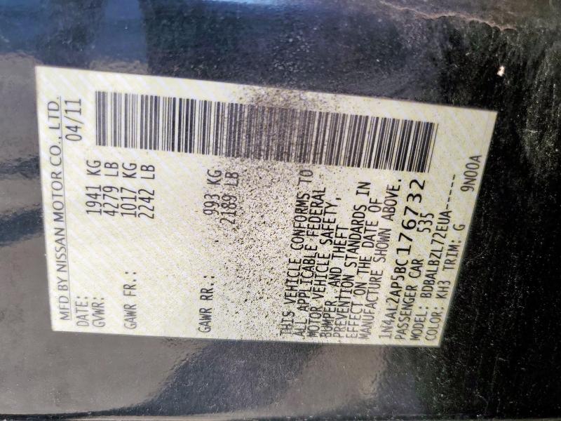 1N4AL2AP5BC176732 - 2011 NISSAN ALTIMA BASE Qara foto 13