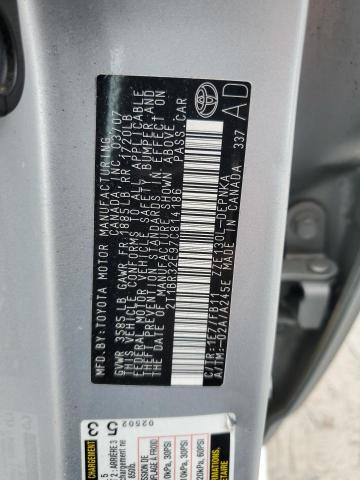 2T1BR32E97C814186 - 2007 TOYOTA COROLLA CE SILVER photo 12