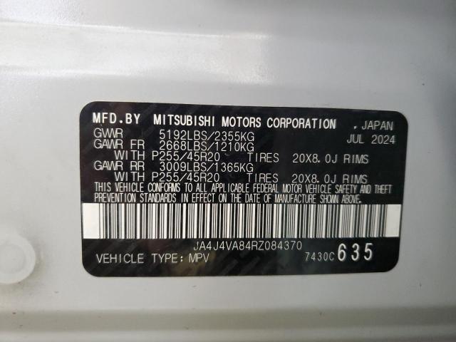 JA4J4VA84RZ084370 - 2024 MITSUBISHI OUTLANDER SE WHITE photo 14